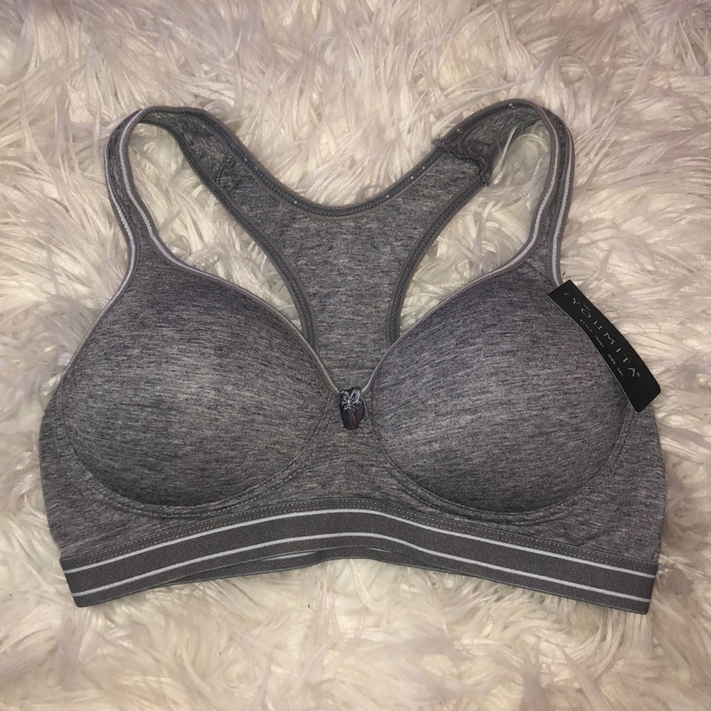 Gray Padded Sports Bra 34C